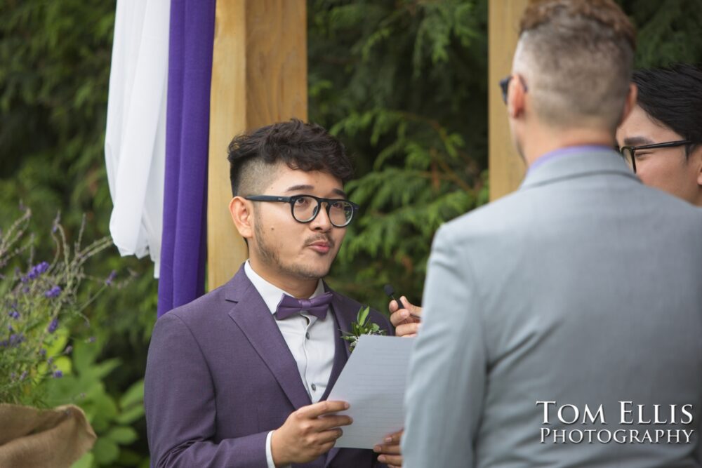 Same Sex wedding ceremony of Hau and Kerry at the Carey Gardens