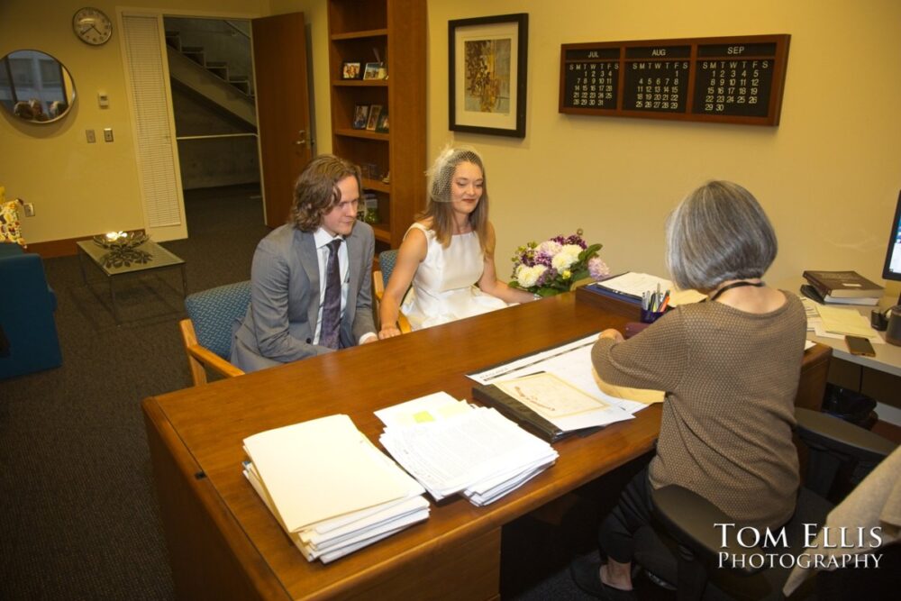 Rebecca and Britton had an elopement wedding at the Seattle Municipal Courthouse
