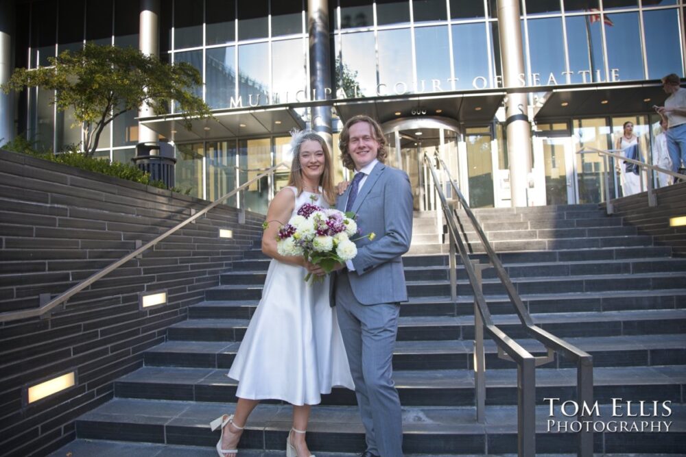 Rebecca and Britton had an elopement wedding at the Seattle Municipal Courthouse