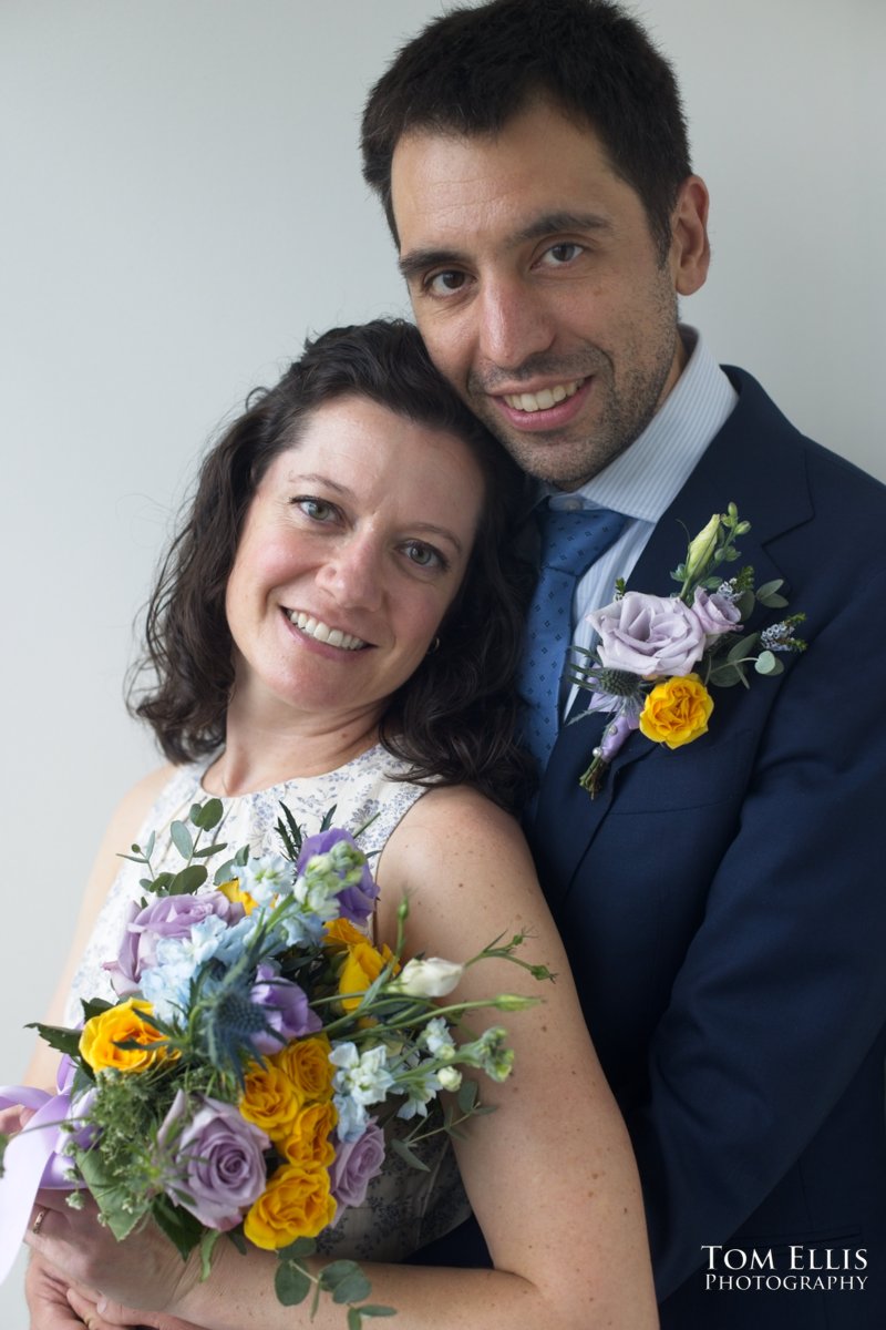 Bridget and Gabriel had an elopement wedding at the Seattle Municipal Courthouse