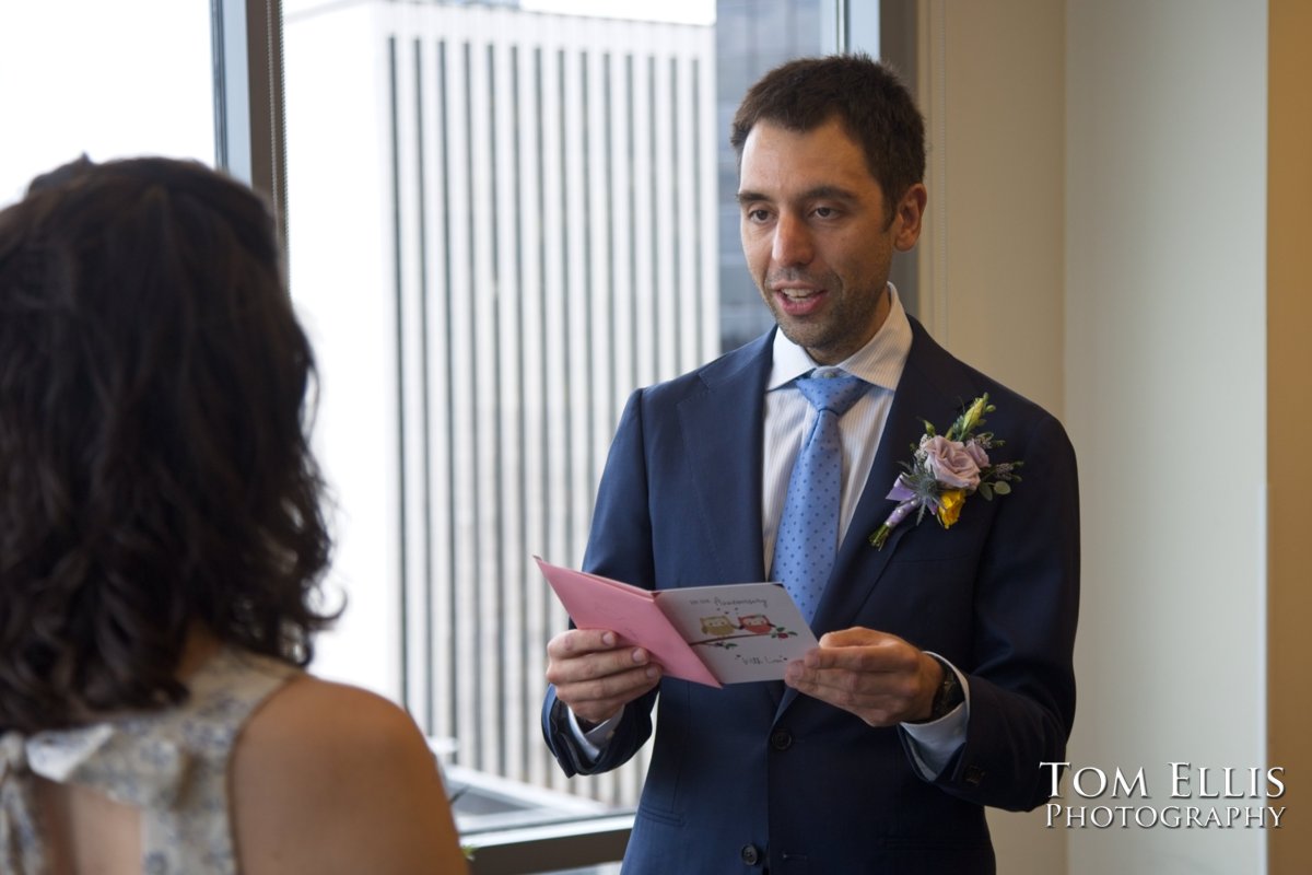 Bridget and Gabriel had an elopement wedding at the Seattle Municipal Courthouse