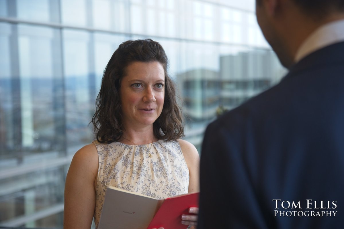 Bridget and Gabriel had an elopement wedding at the Seattle Municipal Courthouse