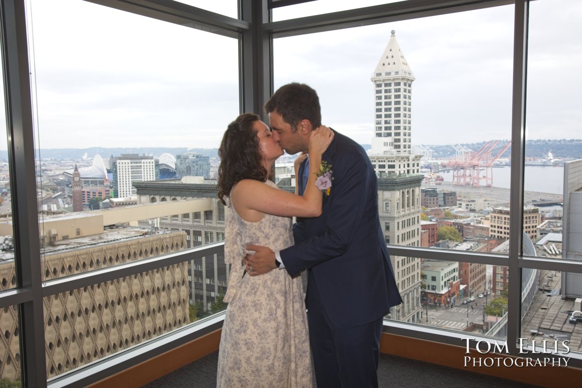 Bridget and Gabriel had an elopement wedding at the Seattle Municipal Courthouse