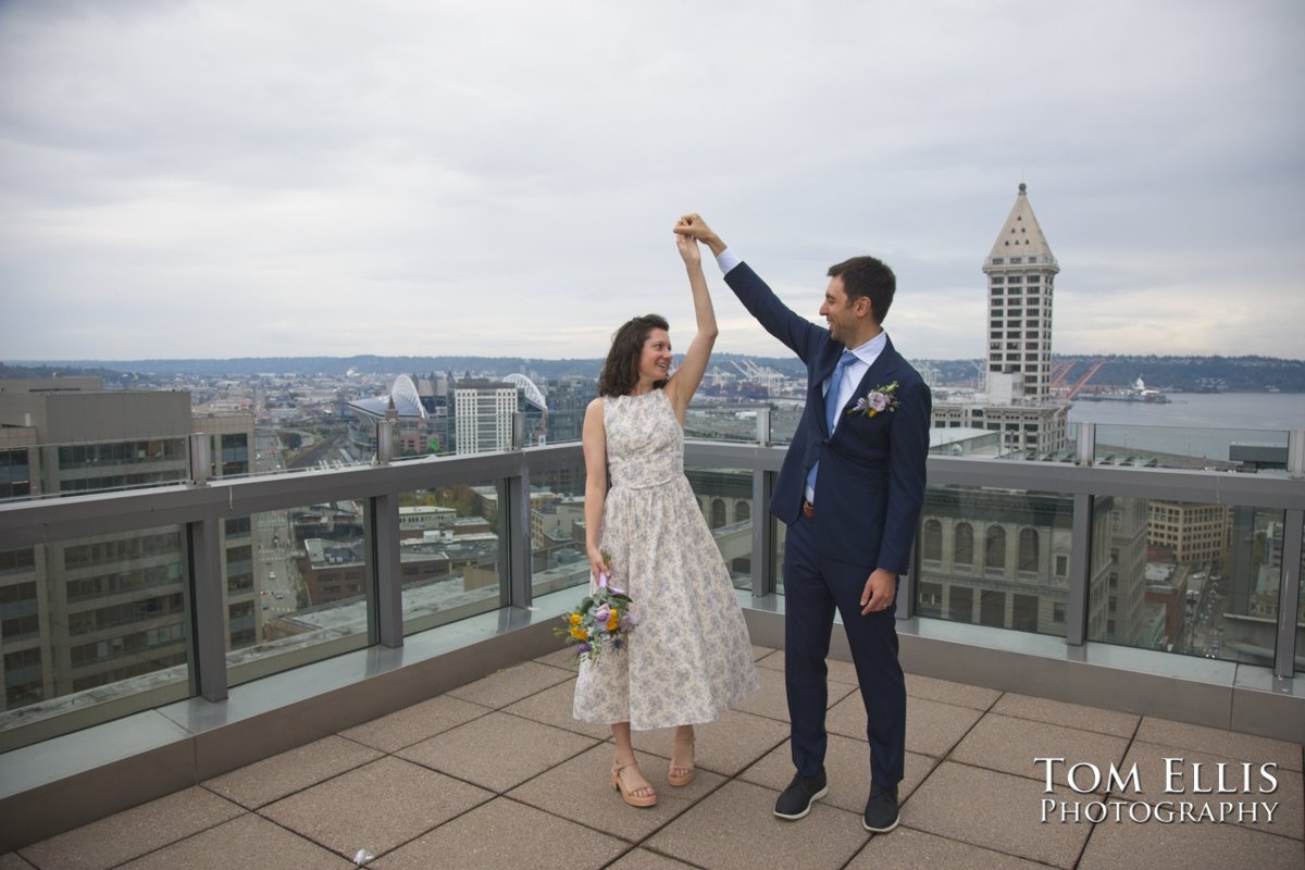 Bridget and Gabriel had an elopement wedding at the Seattle Municipal Courthouse