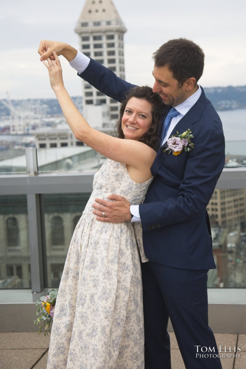 Bridget and Gabriel had an elopement wedding at the Seattle Municipal Courthouse
