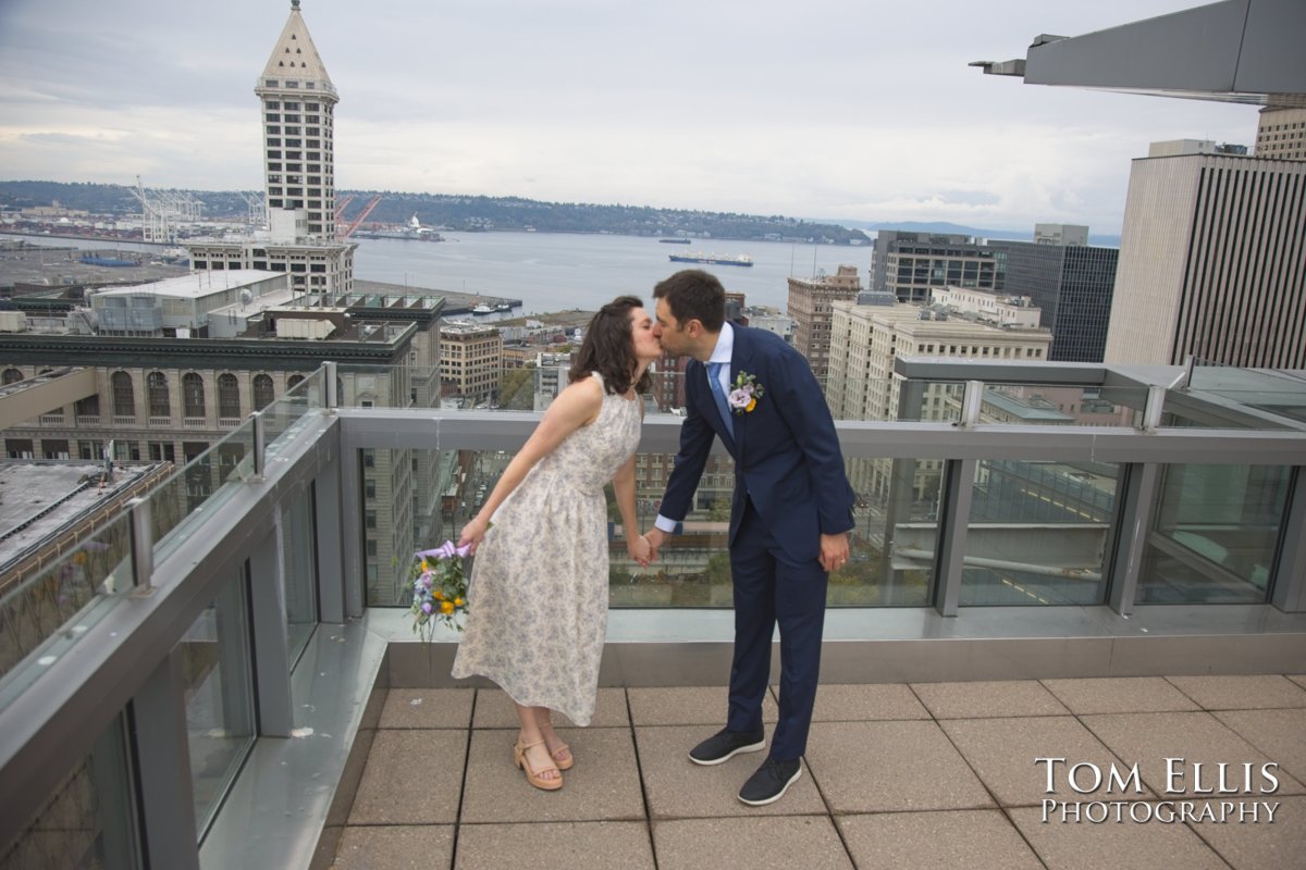 Bridget and Gabriel had an elopement wedding at the Seattle Municipal Courthouse
