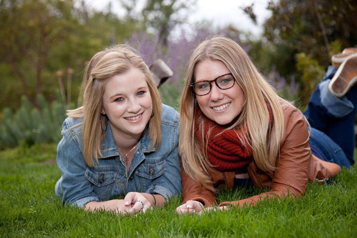 Breanna and friend, senior photo session at Bellevue Botanical Garden